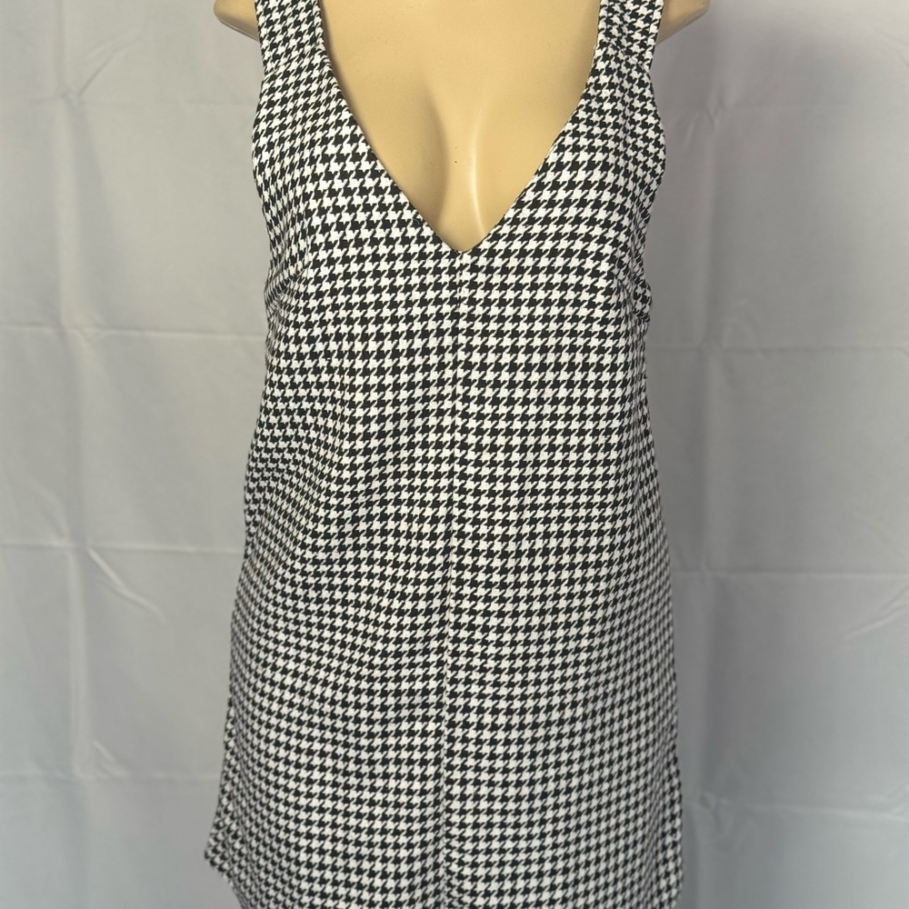 SHEIN Black and White Houndstooth Mini Dress